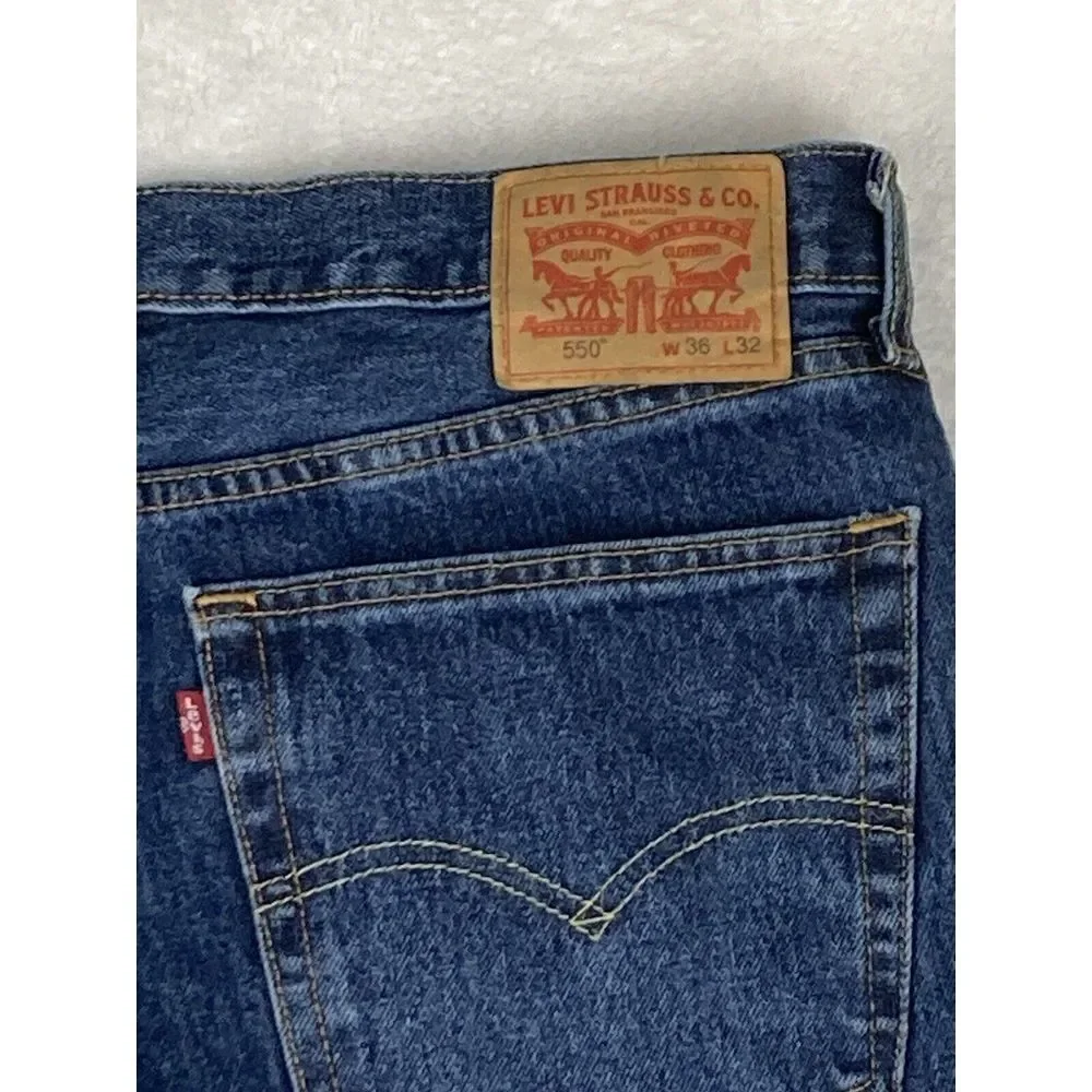 Levi's 550 Jeans‎ Mens Blue Mid Rise Size 36x32